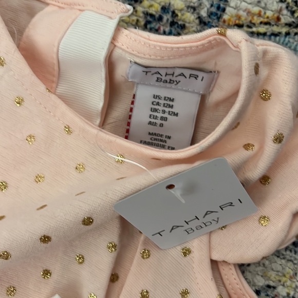 Tamari Baby Gold Polka Dot Formal Dress 🌵12 months - Picture 2 of 2
